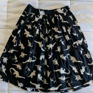 Modcloth Navy Dinosaur Skirt w. Pockets